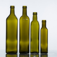 Empty High quality screw top 750ml dark green square olive oil glass bottle wholesale